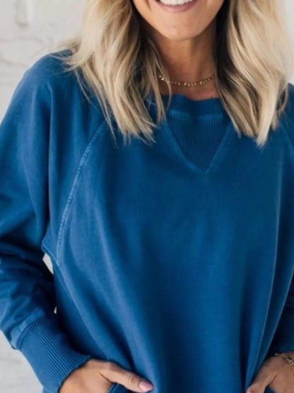 Sarah Express Women's Crew Neck Raglan Sleeve Sweatshirt - Casual Pullover Top