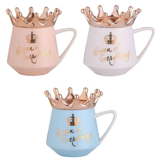 Sarah Express Crown Creative Ceramic Mug - 11oz Holiday Theme Coffee Cup with Non-Slip Handle