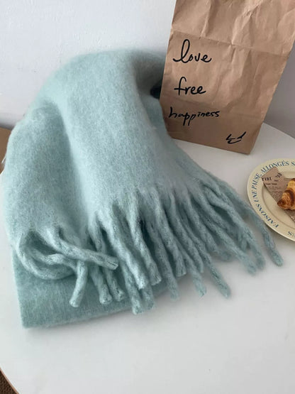 Sarah Express Women's Solid Color Fringe Scarf