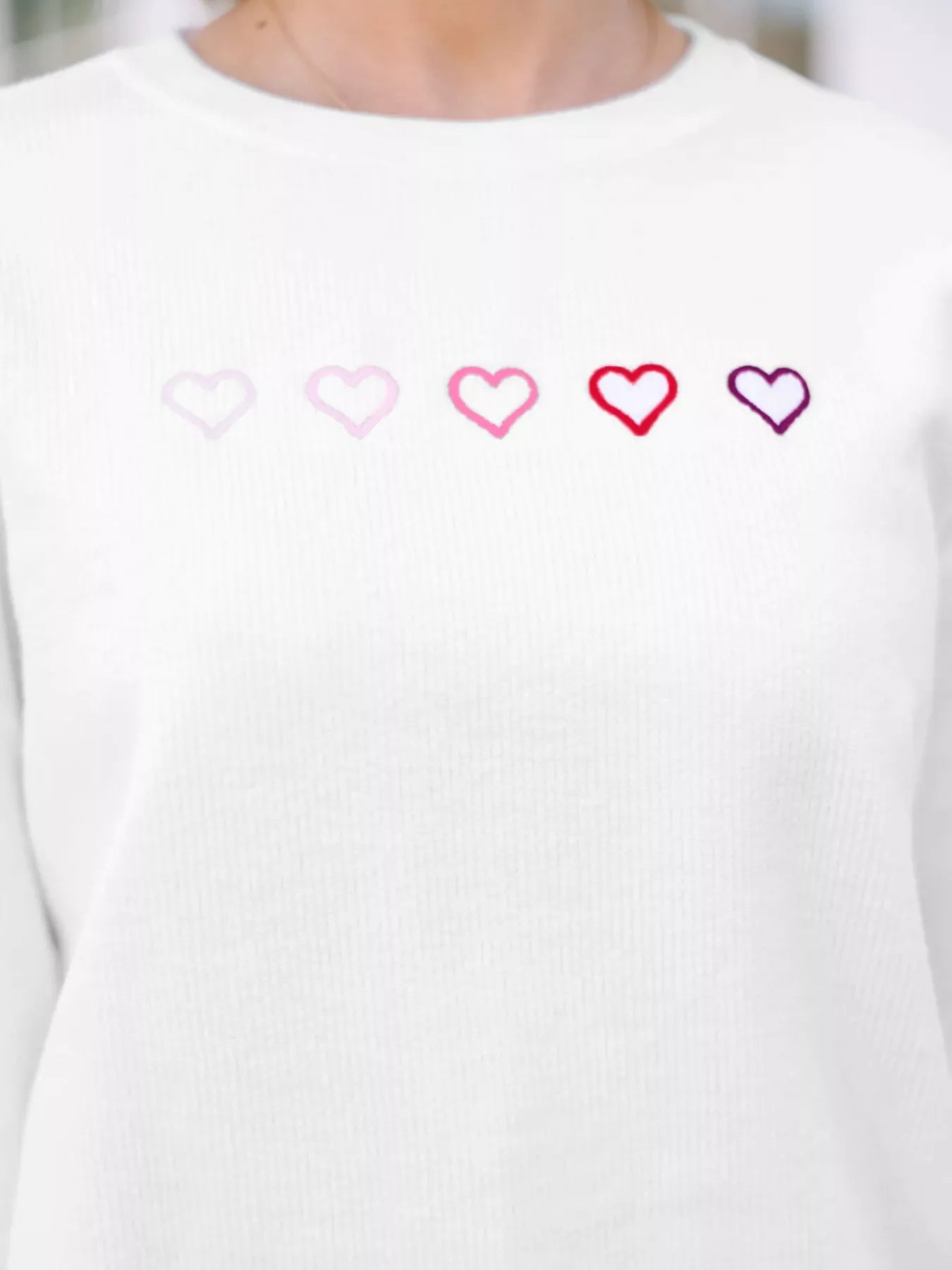 Sarah Express Women's Heart Embroidered Oversized Sweatshirt