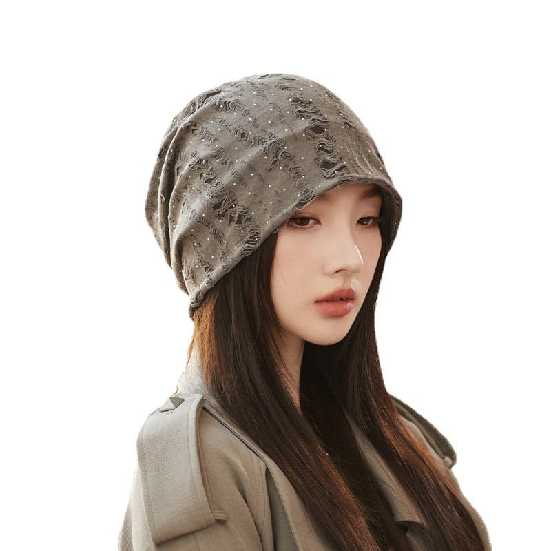 Sarah Express Women's Korean Style Slouchy Beanie Adjustable Textured Knit Winter Hat