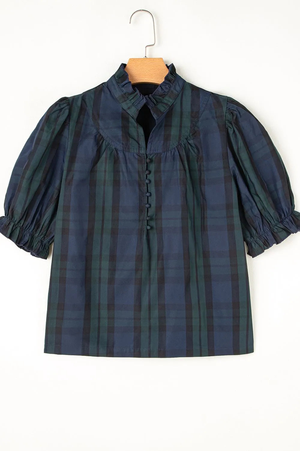 Sarah Express Women's Puff Sleeve Frilled Trim Elegant Blouse