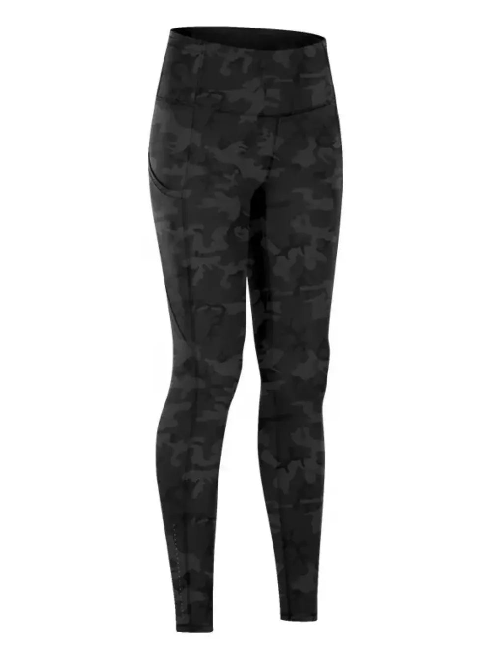Sarah Express Women's Wide Waistband Sports Leggings Black Camouflage