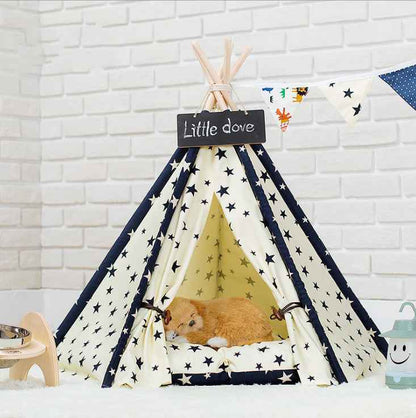 Sarah Express Portable Washable Pet Teepee Tent - Dog Bed Cat House Indoor Outdoor