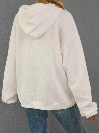 Sarah Express Women's Embossed Lettering Casual Hoodie Plus Size