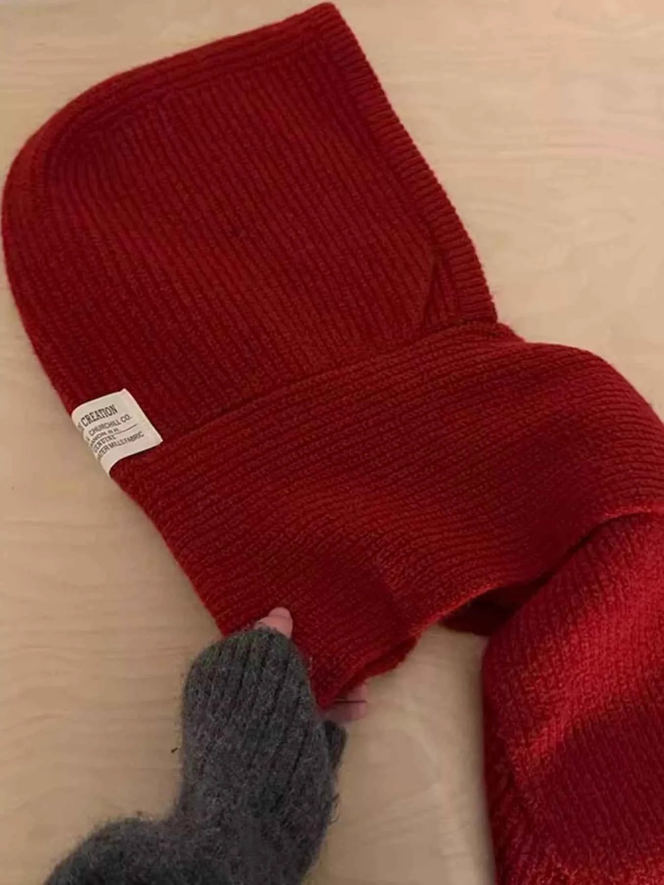 Sarah Express Women's Knitted Hat with Attached Scarf - Winter Warm Beanie Scarf Set