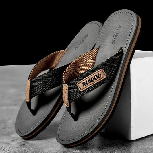 Sarah Express Mens Stylish Non-slip Fabric-strapped Beach Sandals For Outdoor Wear