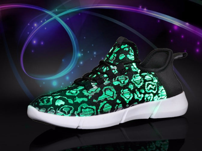 Sarah Express LED Light Up Sneakers USB Rechargeable Fiber Optic Glowing Shoes