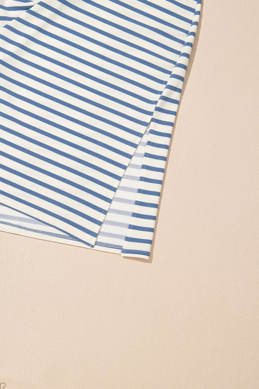 Sarah Express Women's Stripe Tie V Neck Sleeveless Side Slit Midi Dress