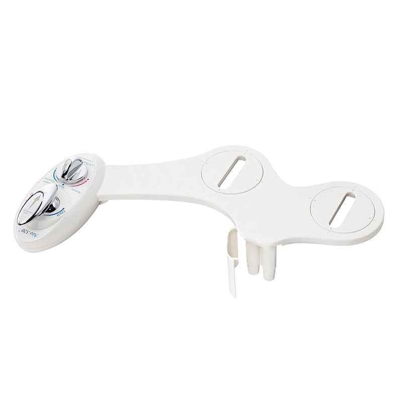 Sarah Express Self-Cleaning Bidet Toilet Attachment - Dual Nozzle Hot Cold Water Spray for Feminine Hygiene White Hot and cold