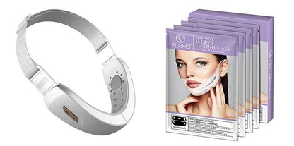 Sarah Express LED Photon Therapy Face Massager - V-Shape Lifting Facial Massager with EMS Microcurrent & Blue Light