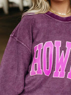 Sarah Express Women's Howdy Oversized Sweatshirt with Pockets - Round Neck Pullover