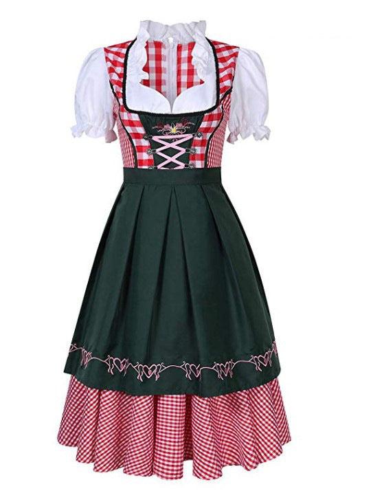 Sarah Express Women's Oktoberfest Dirndl Costume Bavarian Dress with Apron and Ribbon