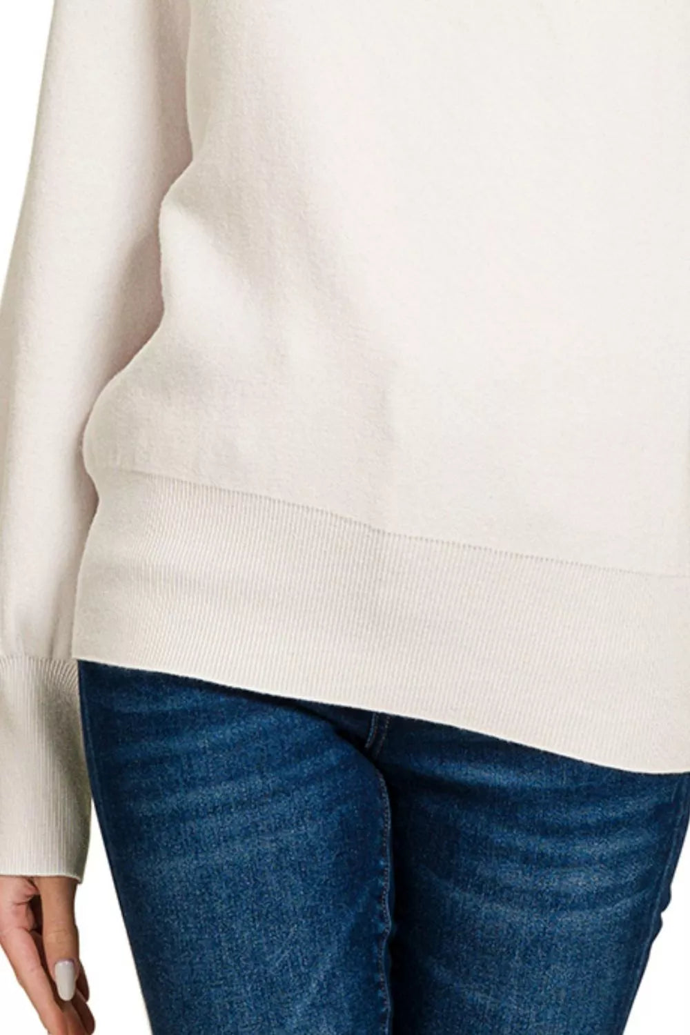 Sarah Express Women's Viscose Mock Neck Exposed Seam Sweater