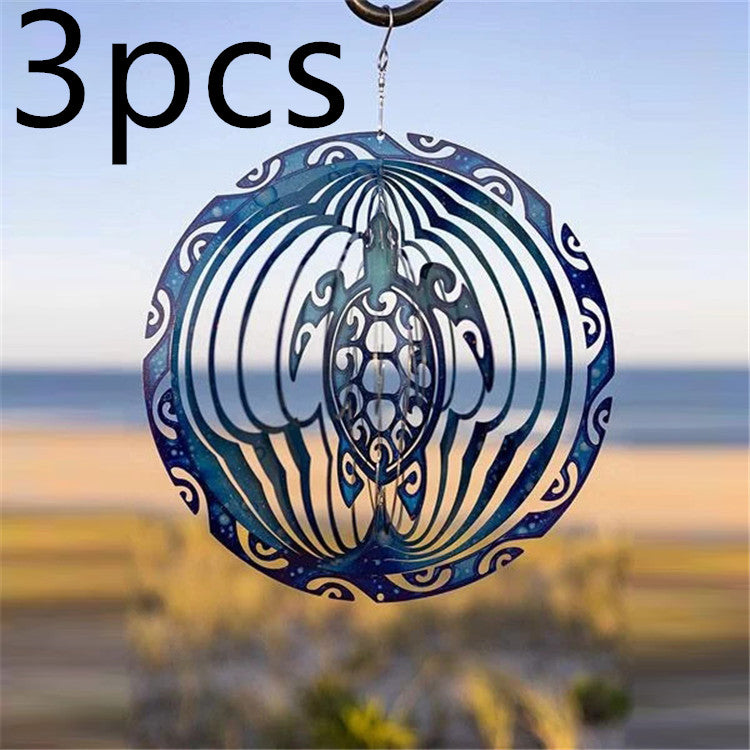 Sarah Express 3D Ocean Blue Sea Turtle Wind Spinner Chimes Garden Decoration Blue3pcs