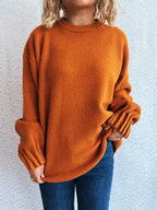 Sarah Express Women's Round Neck Dropped Shoulder Sweater