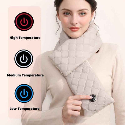 Sarah Express Women's Electric Heated Scarf USB Rechargeable Neck Warmer 3 Temperature Settings Winter Thermal Shawl