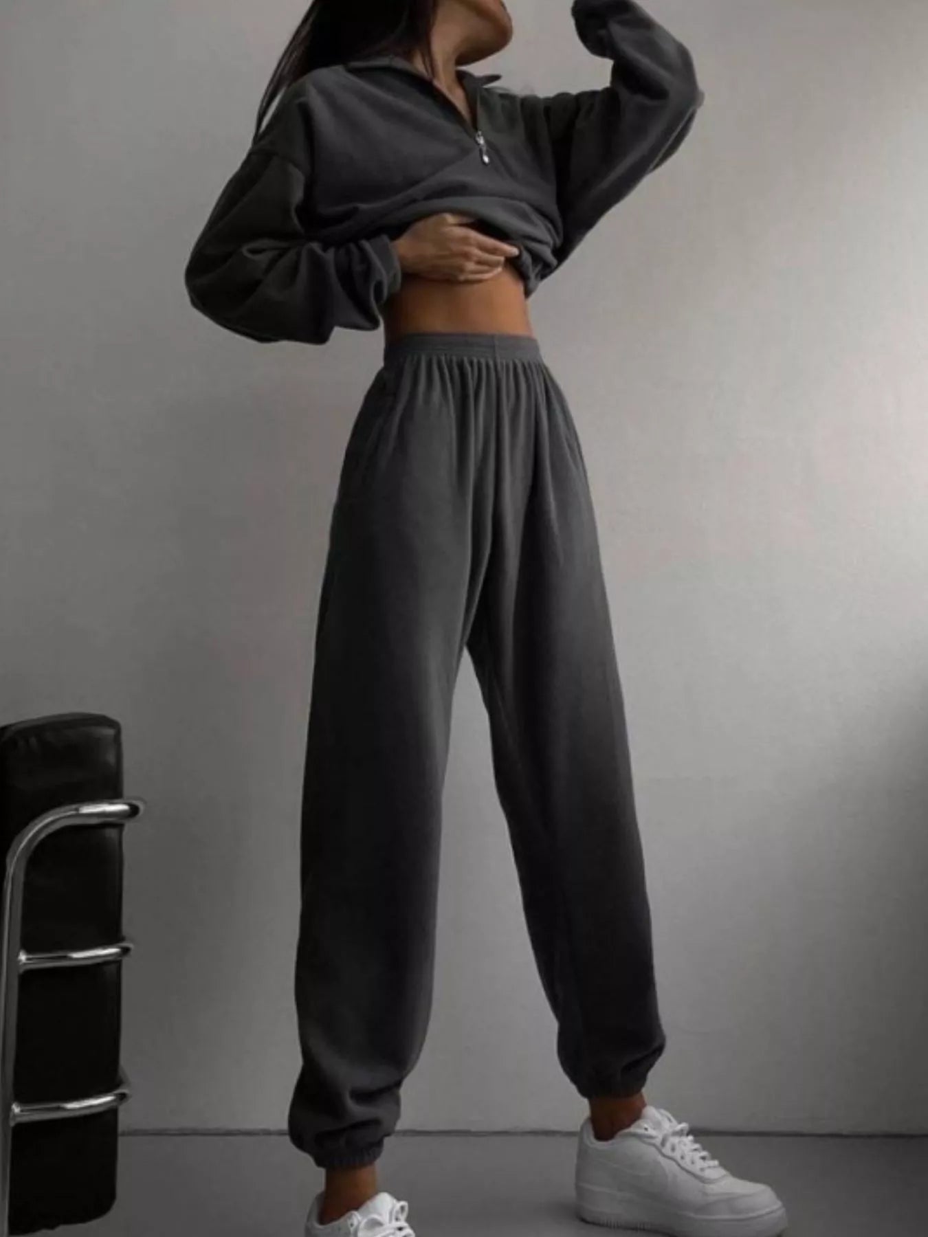 Sarah Express Women's Half Zip Sweatshirt and Pants Set