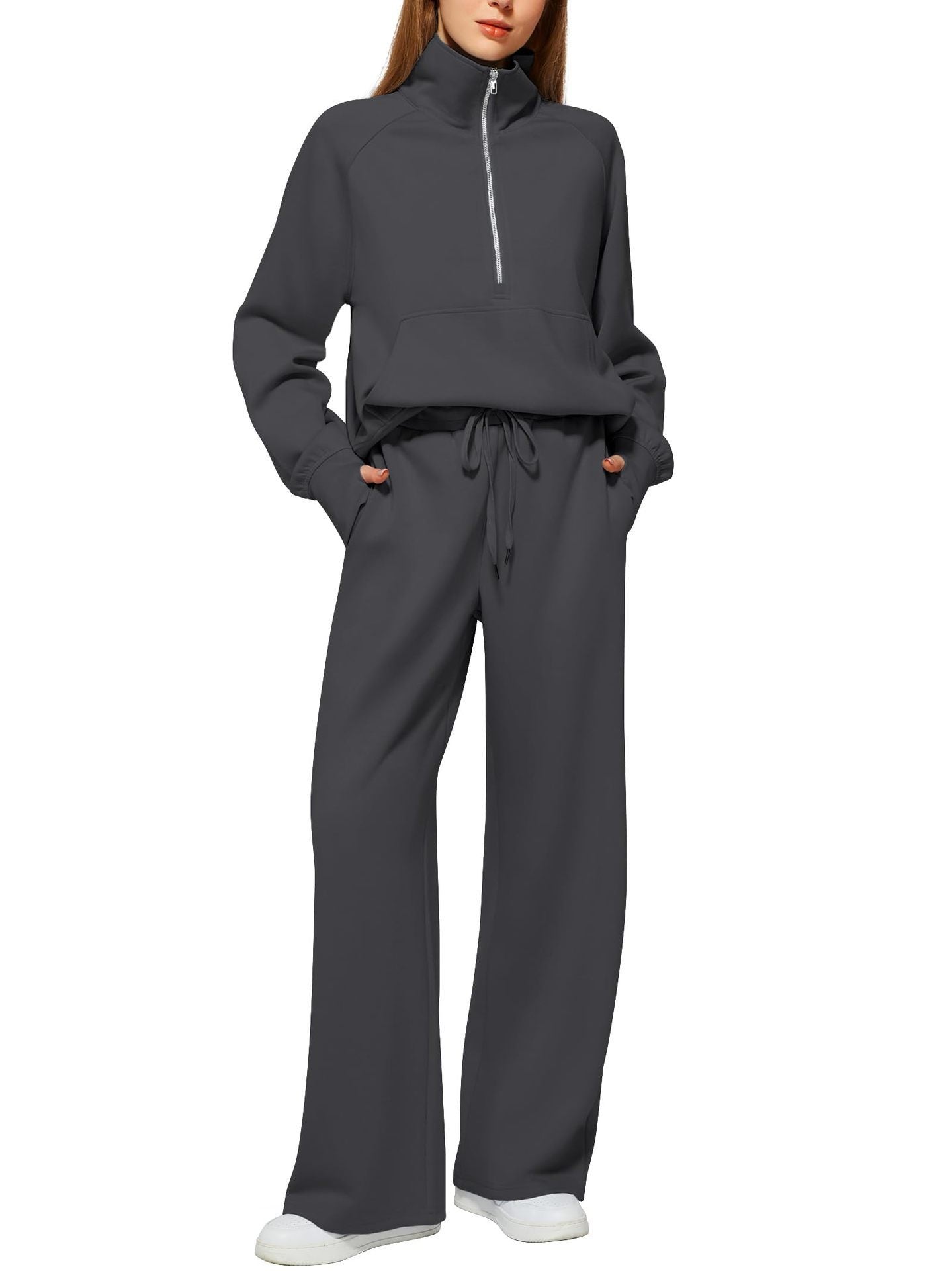 Sarah Express Women's Long Sleeve Sweater and Trousers Two-Piece Casual Lounge Set