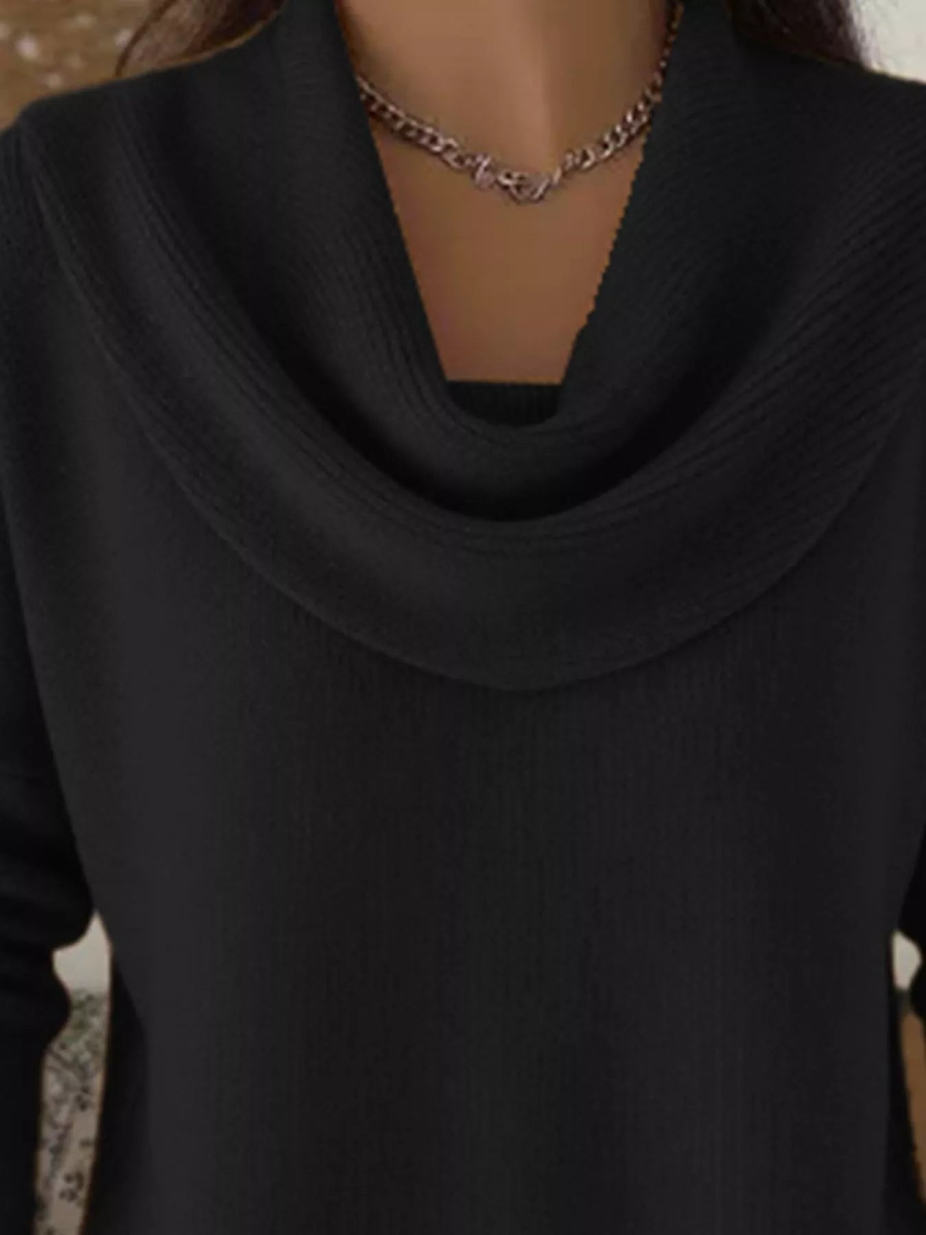 Sarah Express Women's Cowl Neck Solid Color Sweater Plus Size