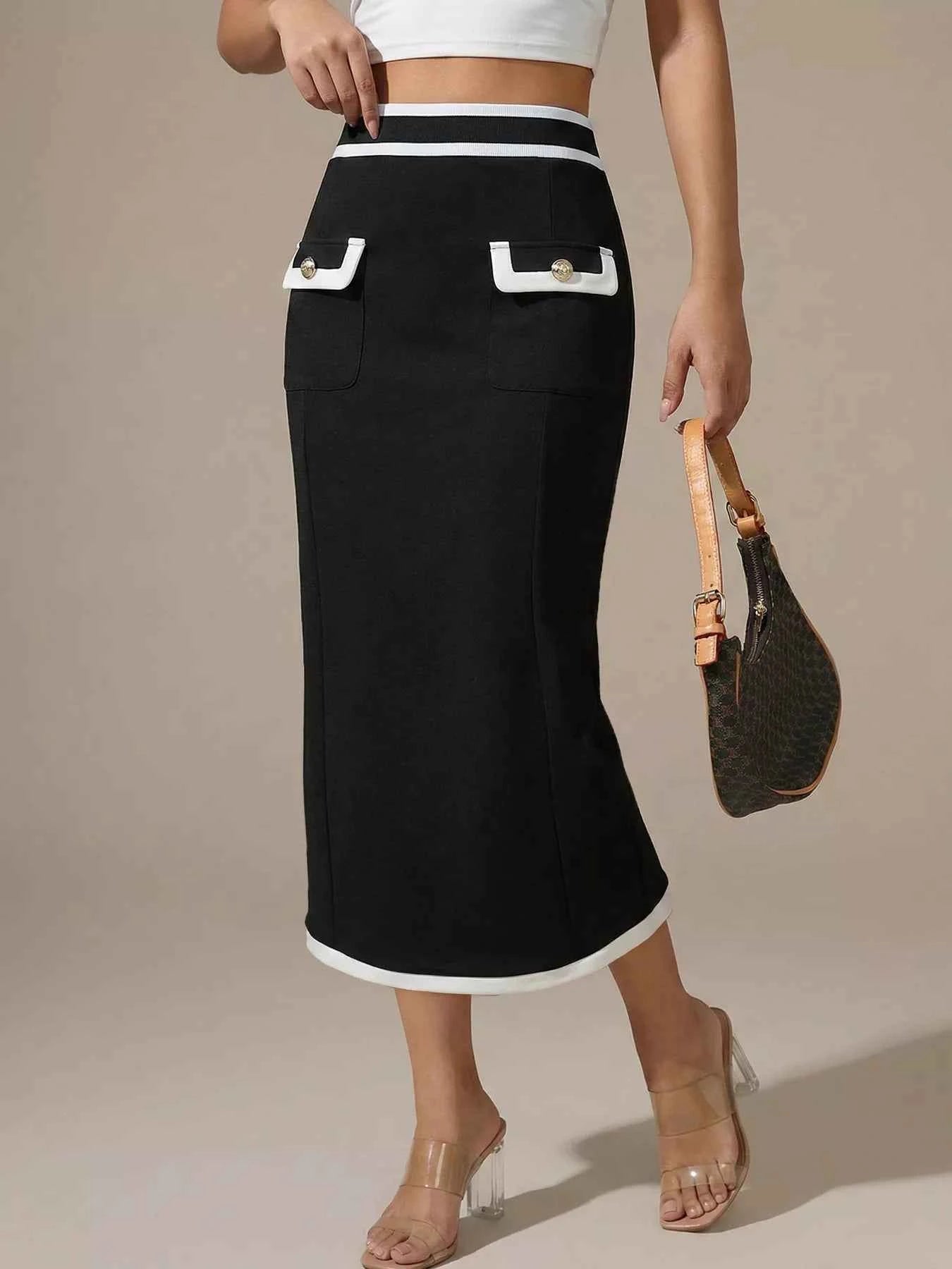 Contrast Trim Skirt