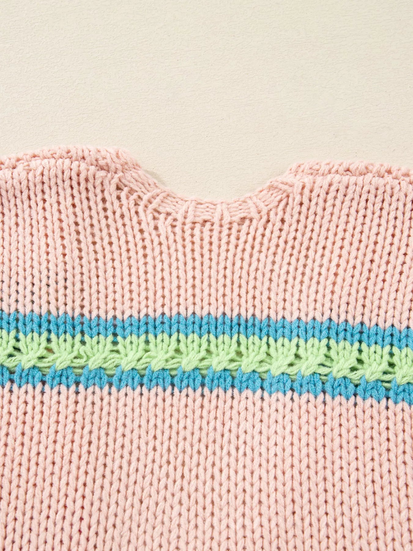 Sarah Express Women's Open Front Striped Pattern Knit Oversize Cardigan