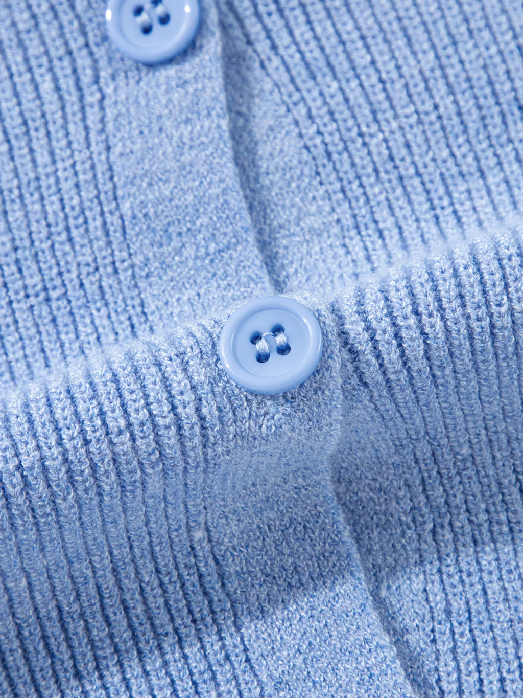 Sarah Express Women's Ribbed Knit Button Front V Neck Cardigan