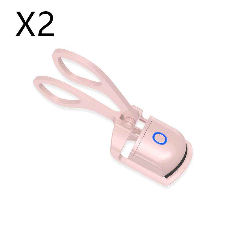 Sarah Express Rechargeable Heated Eyelash Curler USB Electric Temperature Control Portable Mini Pink USB 2PCS