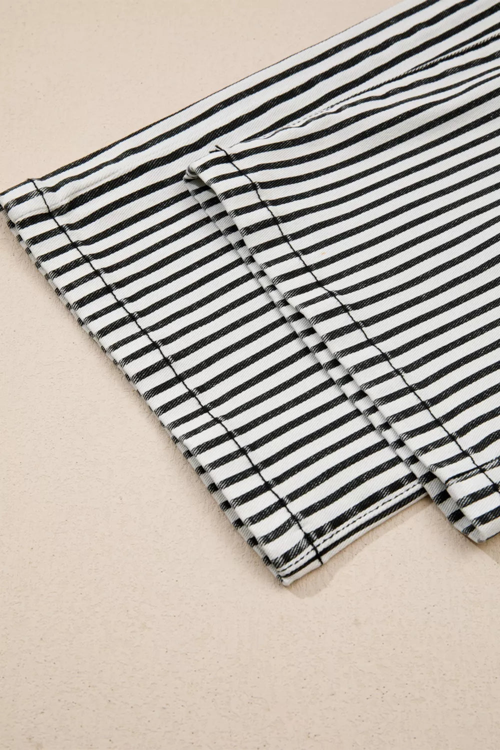 Sarah Express Women's High Waist Stripe Patch Pocket Denim Jeans - Slightly Stretchy Shift Fit