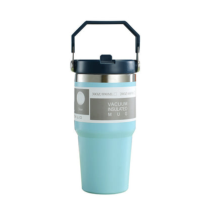 Sarah Express Insulated Stainless Steel Travel Tumbler with Handle - 20oz/30oz Vacuum Coffee Cup Water Bottle