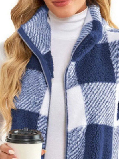 Sarah Express Women's Color Block Zip Up Vest Coat Plus Size