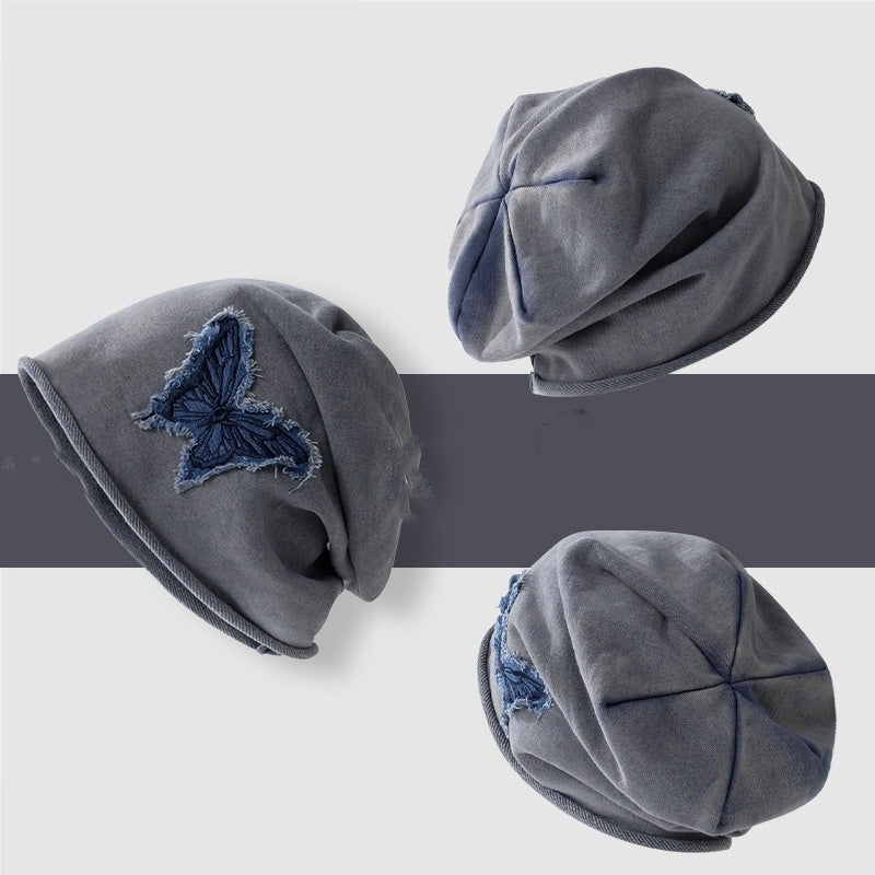 Sarah Express Retro Butterfly Dome Cap Women's Acrylic Sun Protection Hat