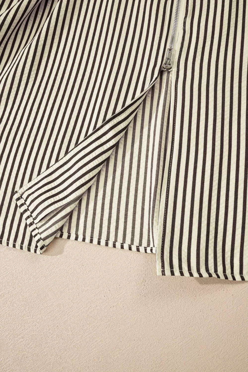 Sarah Express Women's Striped V-Neck Midi Dress - Zip Front Cinched Waist Dress