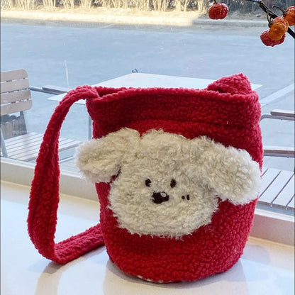 Sarah Express Women's Cute Dog Plush Crossbody Bag