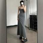 Sarah Express Women's High Waist Slim Fit Cami Strap Maxi Dress