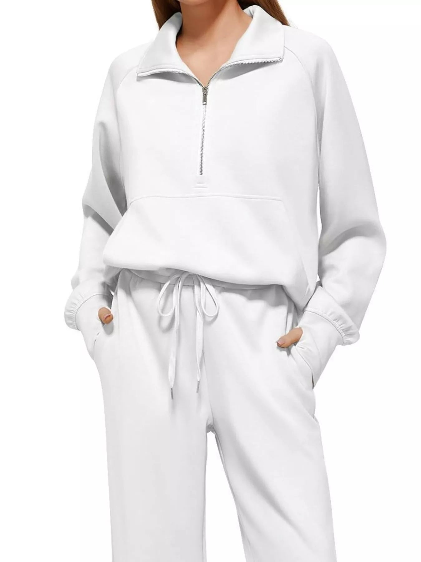 Sarah Express Women's Half-Zip Sweatshirt and Wide-Leg Pants Set Plus Size