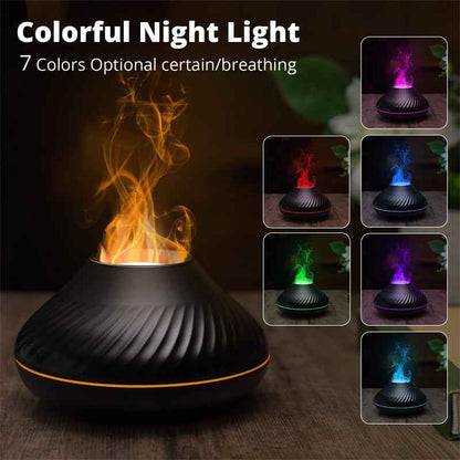 Sarah Express Volcanic Flame Aroma Diffuser 130ml - USB Essential Oil Humidifier with LED Flame Light & Aromatherapy