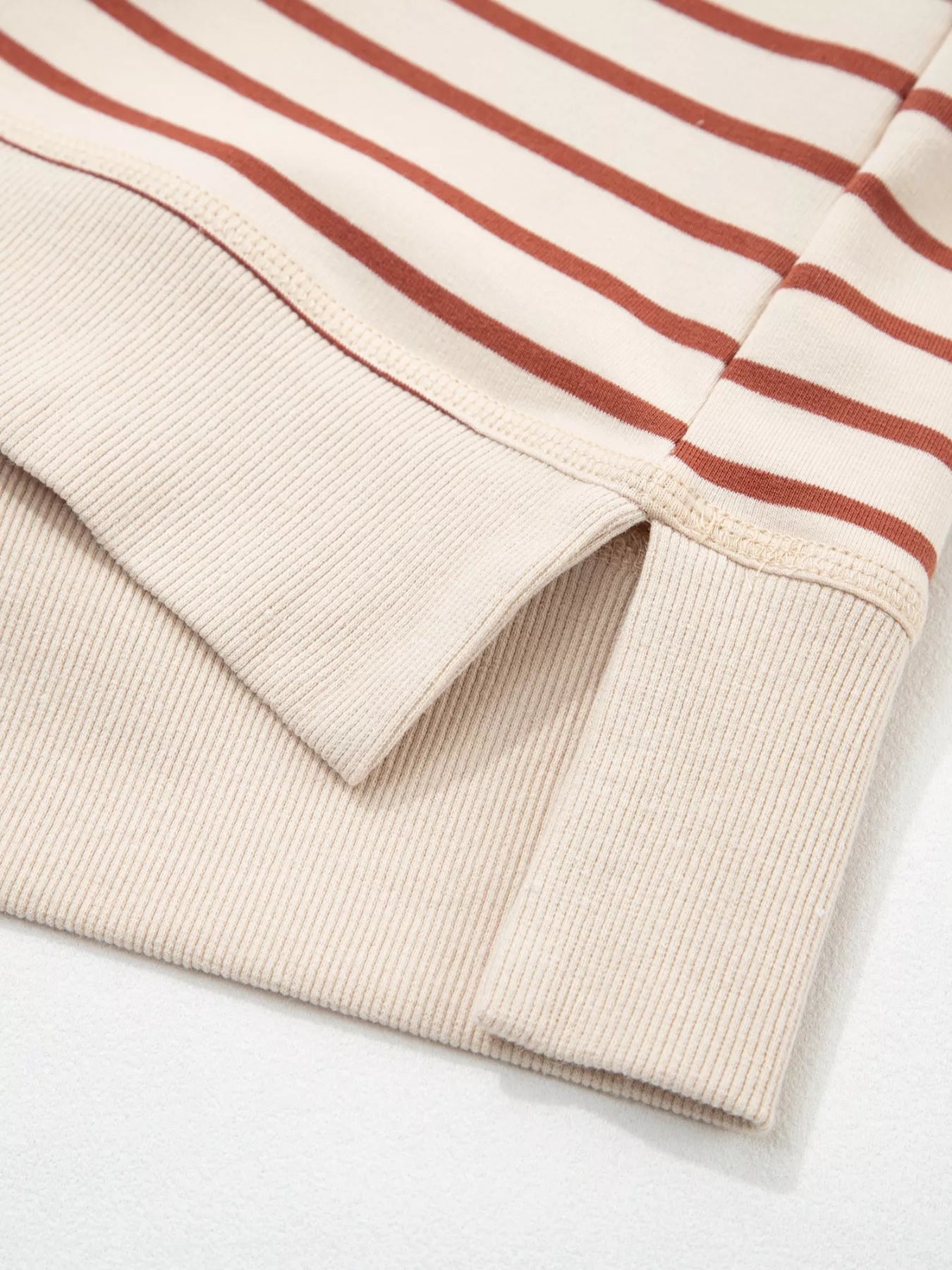 Sarah Express Women's Striped Crew Neck Casual Sweatshirt