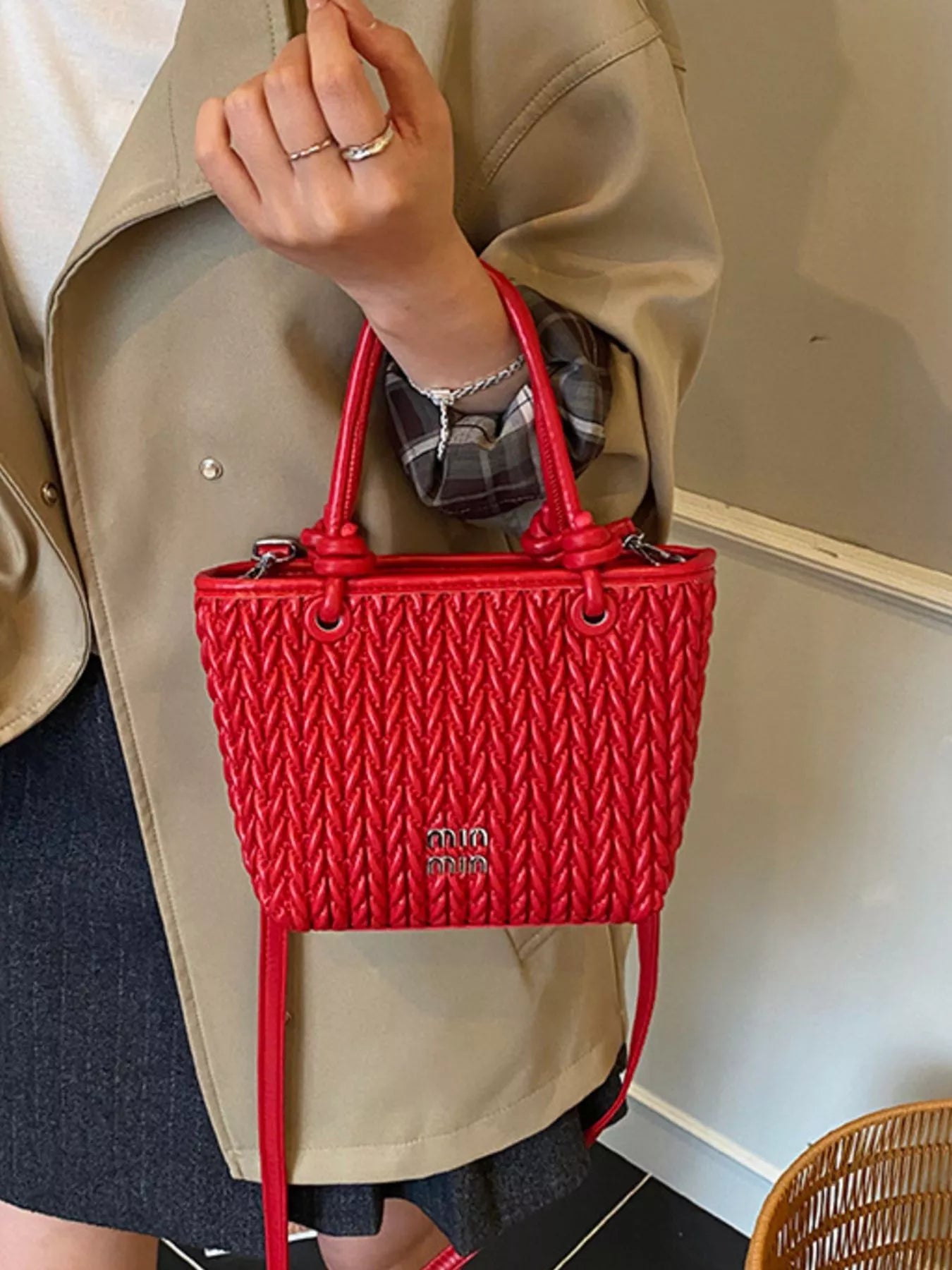 Sarah Express Women's Braided Leather Crossbody Bag - Small PU Leather Shoulder Purse