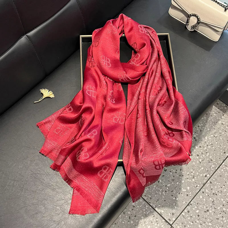 Sarah Express Women's Raw Hem Scarf - Lightweight Polyester Accessory Red One Size