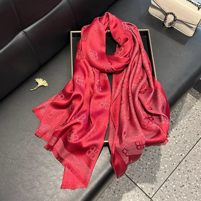 Sarah Express Women's Raw Hem Scarf - Lightweight Polyester Accessory Red One Size