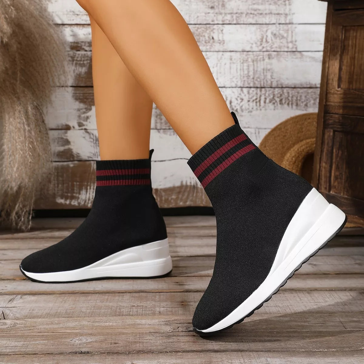 Sarah Express Women's Breathable Mesh Ankle Boots - Mid Heel Casual Boots