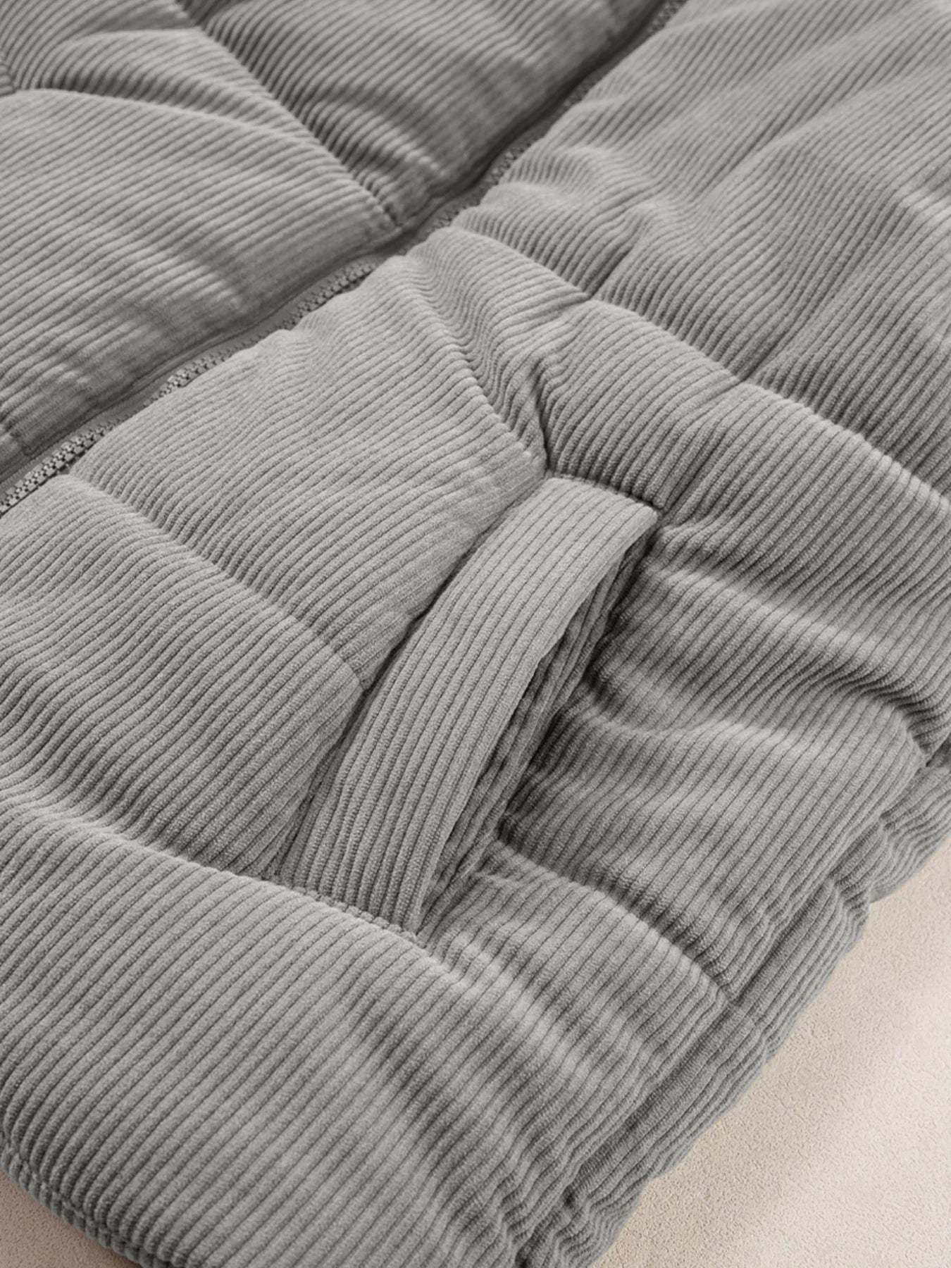 Sarah Express Women's Corduroy Stand Neck Zipped Puffer Vest