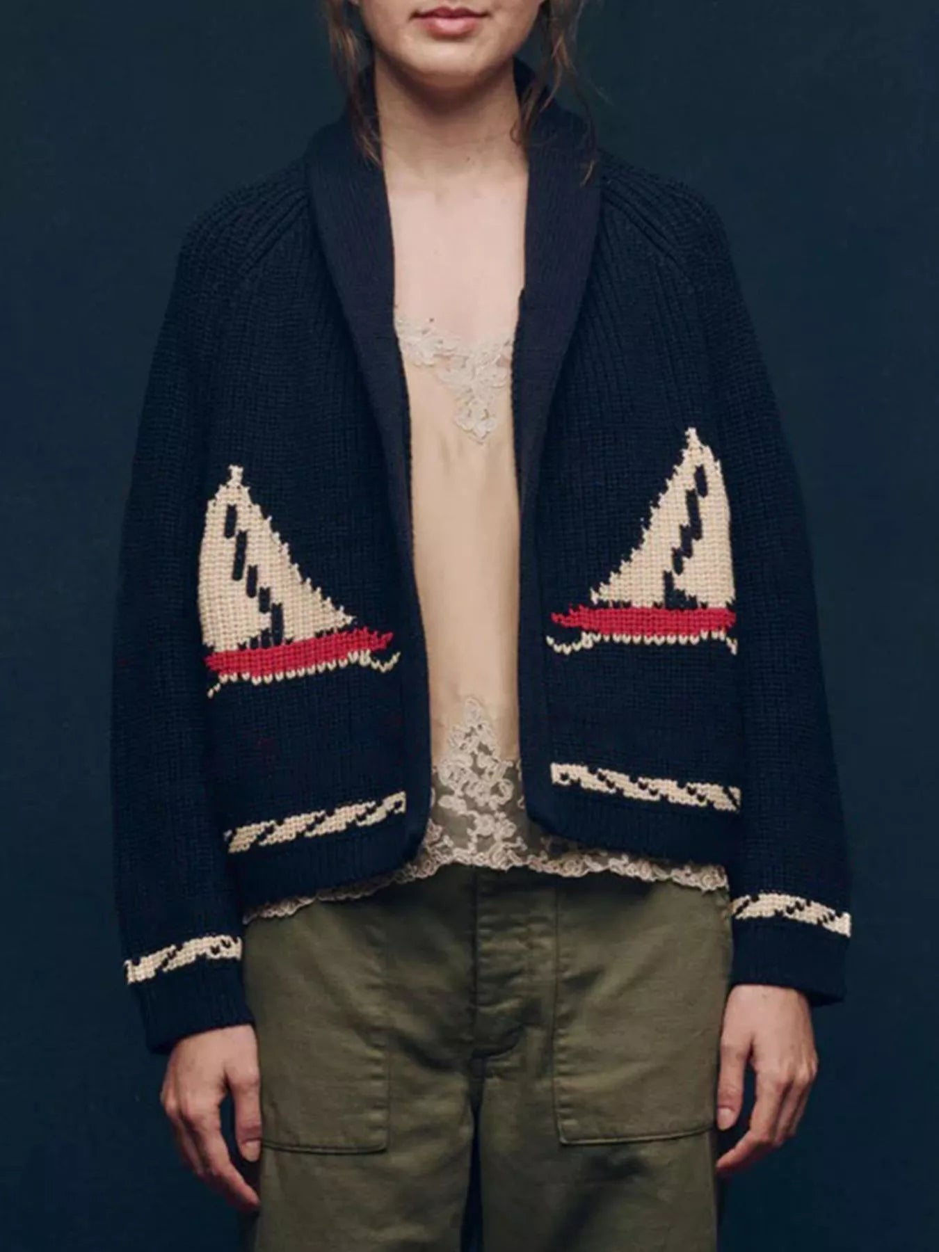 Sarah Express Women's Open Front Long Sleeve Cardigan - Lightweight Layering Sweater