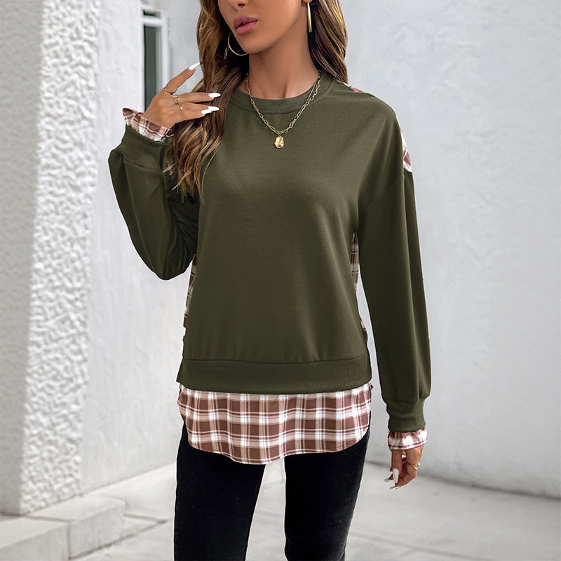 Sarah Express Women's Crew Neck Pullover Sweatshirt Long Sleeve Loose Fit