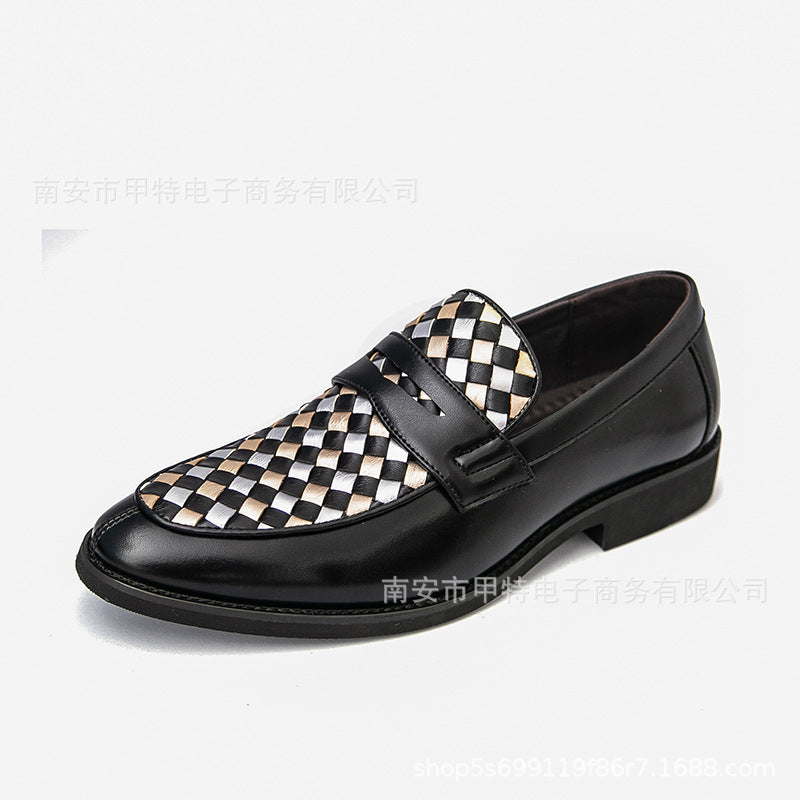 Sarah Express Mens Casual Pointed-toe Leather Shoes Black