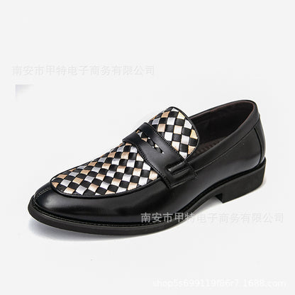 Sarah Express Mens Casual Pointed-toe Leather Shoes Black