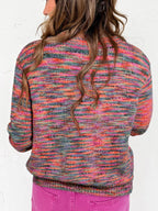 Sarah Express Women's Space Dye Yarn Crew Neck Sweater