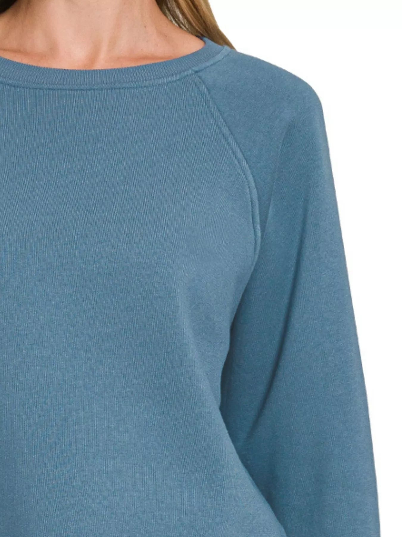 Sarah Express Women’s Oversized Fleece Raglan Sweatshirt Casual Fall Winter