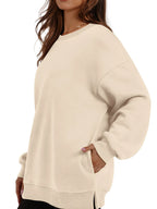Sarah Express Women's Oversized Long Sleeve Crewneck Sweatshirt